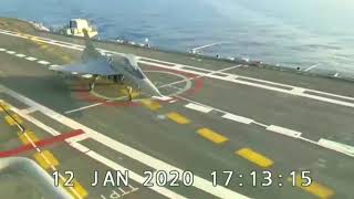 Skijump Take-off Of N-LCA Tejas From INS Vikramaditya