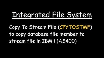 Copy To Stream File CPYTOSTMF to copy database file member to stream file in IBM i AS400