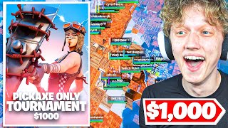 I Hosted a $1000 PICKAXE ONLY Tournament In Fortnite!