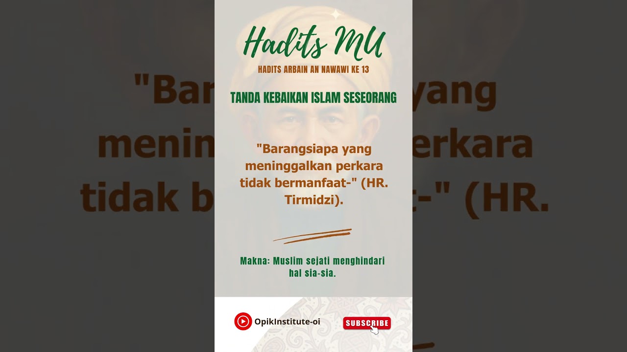 HADITS ARBAIN AN NAWAWI KE 13