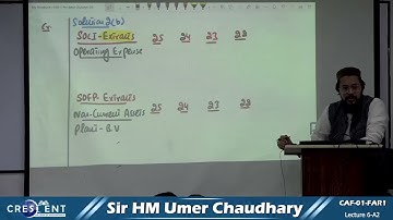 CAF 01 FAR1 Sir Umer Lecture 6 A2 Online Free | Crescent College | CA Pakistan Platform