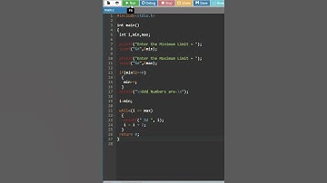 c program to print odd numbers in a given range using while loop #short