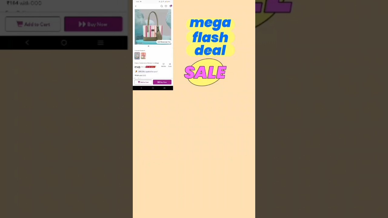 handbag meesho mega flash deal SALE price 145 only 