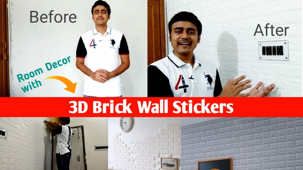 3d Brick Wall Stickers Unboxing, Review and How to Apply Room