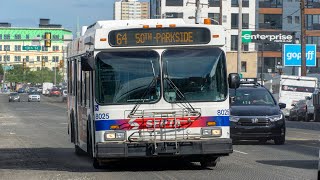 SEPTA Short Ride on Route 64 to 50th-Parkside 2005 New Flyer D40LF 8025