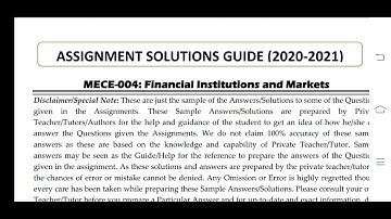 MECE 004 Ignou Solved Assignment