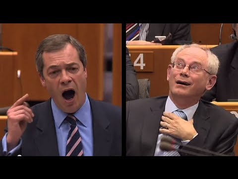 Nigel Farage insults Herman van Rompuy, calls EU President a &quot;DAMP RAG&quot;