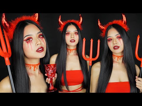 GLAM RED DEVIL ♡ Halloween Makeup Tutorial | ChanyaChannel