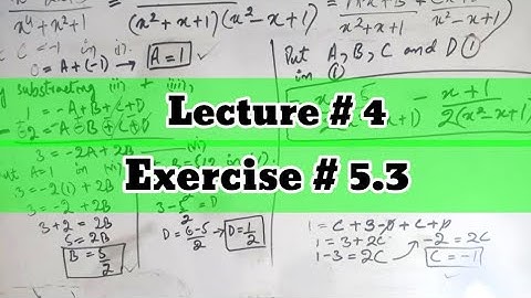 Partial Fractions | Exercise 5.3 | First Year Maths