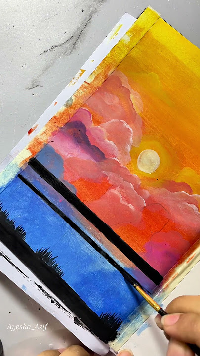Lost in the sunset, sharing silence with a friend #painting #viral #reels