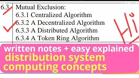 Decentralized algorithm mutual exclusion distributed system computing video tutorial lecture pdf