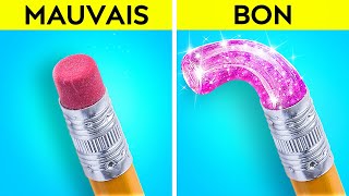 DE BONS VS DE MAUVAIS BRICOLAGES D'ÉCOLE || Des Idées de Fournitures Scolaires Par 123 GO! TRENDS