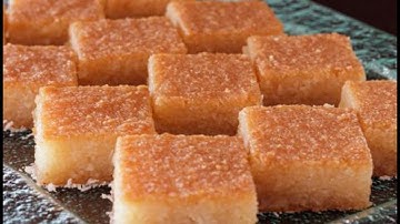 Original Egyptian Basbousa  ( Semolina Cake Drizzled With Syrup)