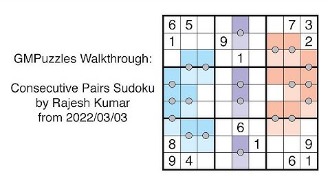 GMPuzzles - 2022/03/03 - Consecutive Pairs Sudoku by Rajesh Kumar