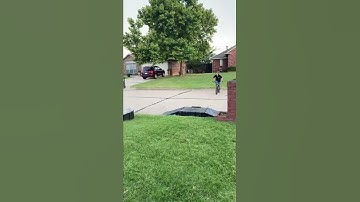 Neighborhood bike ramp BMX #sketchy #jump #bmx #maddashbros ￼