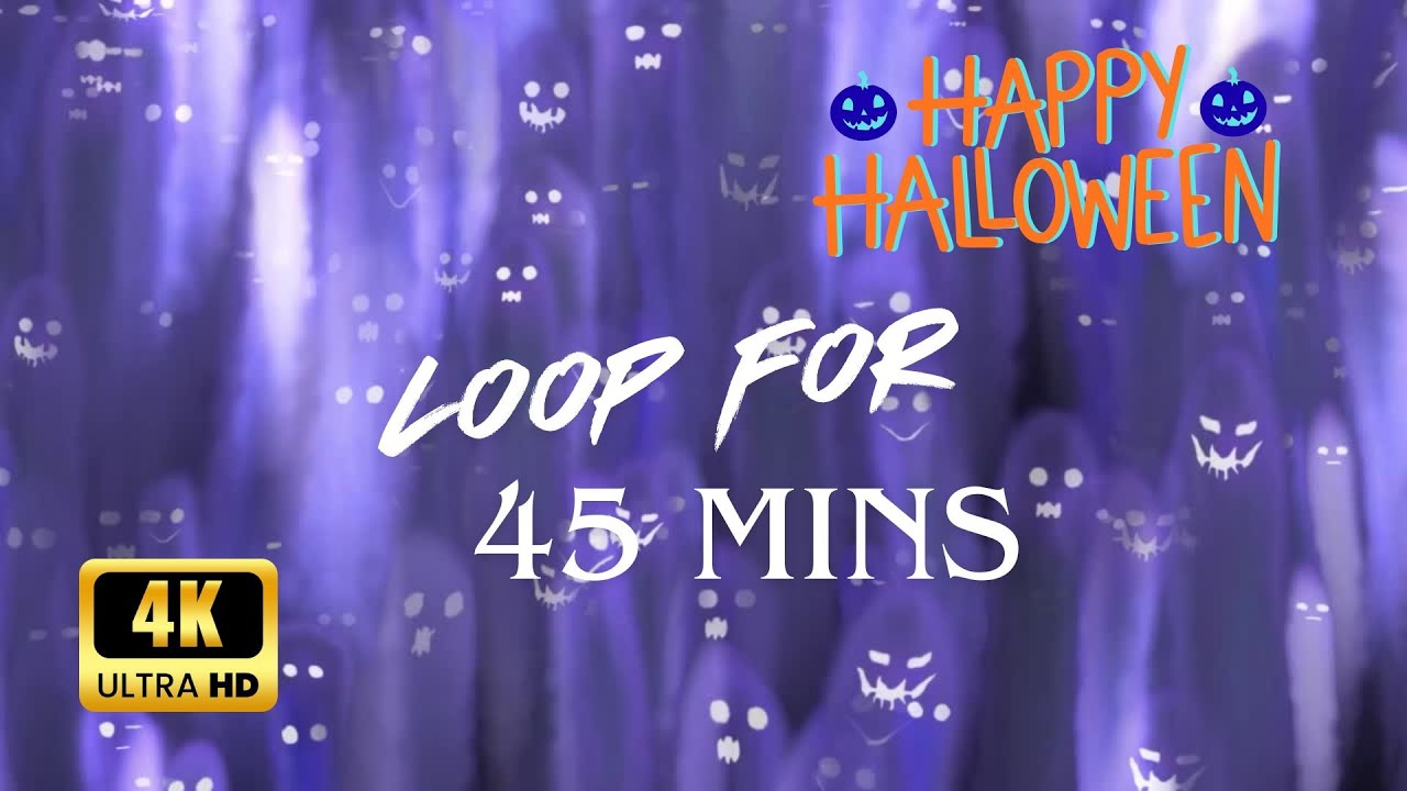 Halloween Spooky flying Ghost Loop | 45 Mins Ambient Music | Background | VJ Endless Visual