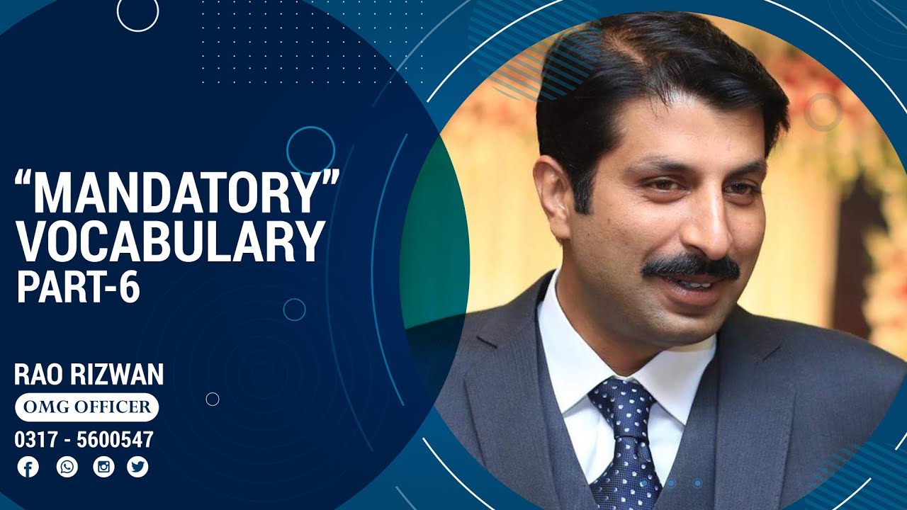 Mandatory Vocabulary (Part 6). English Précis & Composition CSS PMS