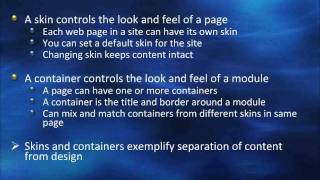 Introduction to DotnetNuke's concept's of modules, skins, layouts and panes (using PowerPoint)