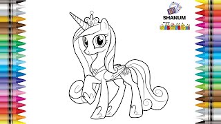 Coloring My Little Pony Princess Cadance Learn Coloring For Toddlers