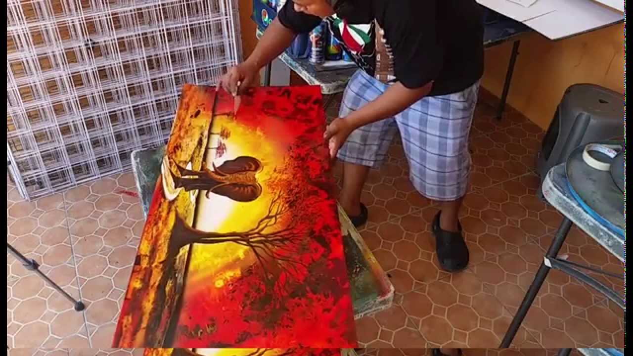 African elephant spray paint art