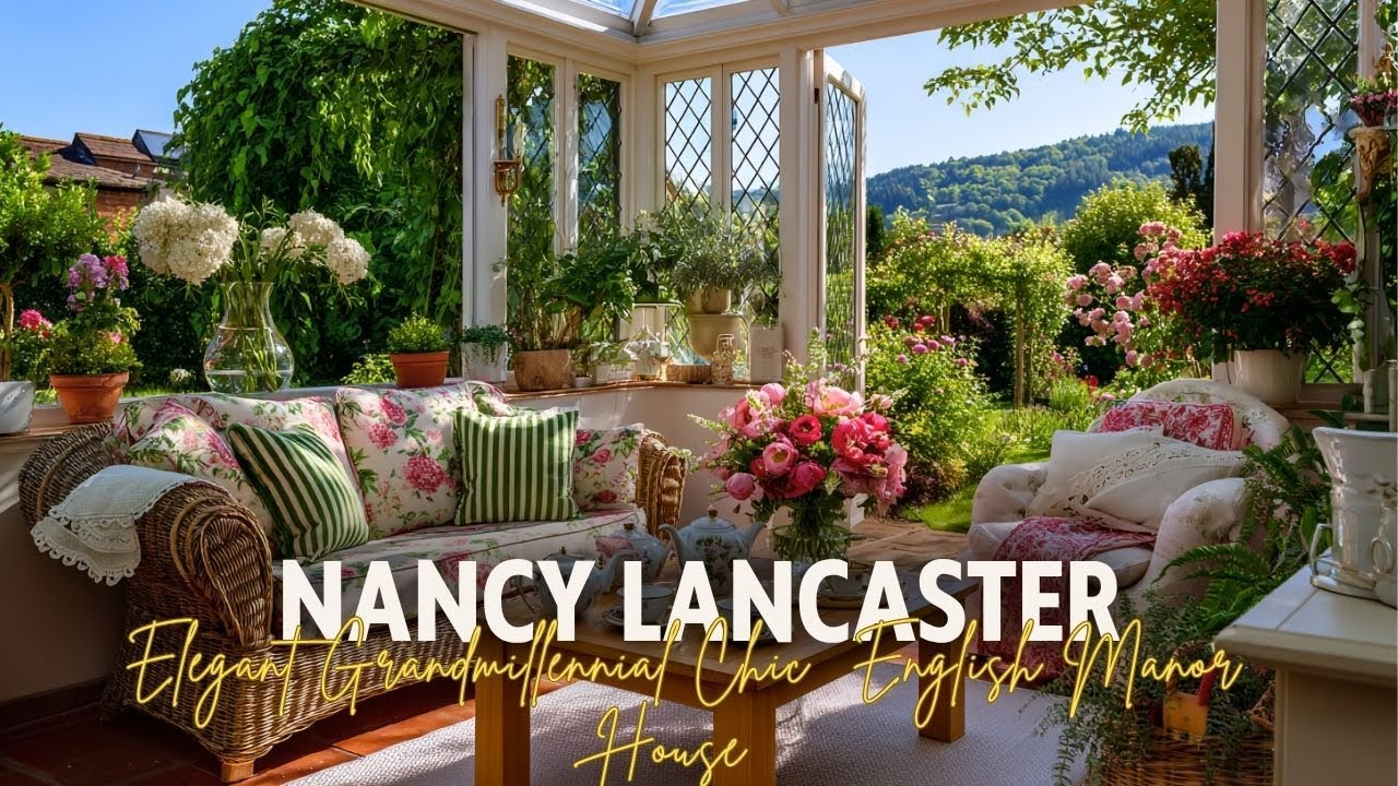 Elegant Grandmillennial Chic with Nancy Lancaster in a Refined English Manor House Setting