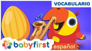 Aprende los instrumentos musicales con HUEVOS SORPRESA |Nuevas Palabras con Larry |BabyFirst Español