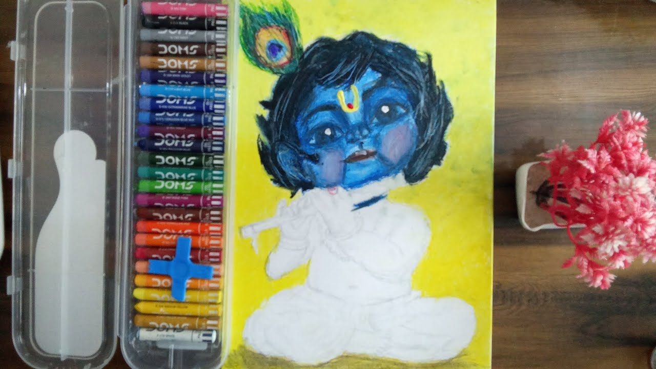 Shri Krishna Drawing Tutorial Part 2 | Easy Oil Pastel Art | Anmol Arts