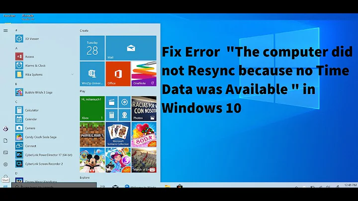 Fix Error  "The computer did not Resync because no Time Data was Available " in Windows 10