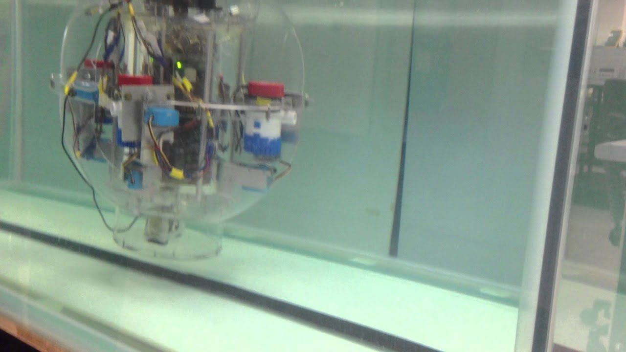 Spherical Underwater Robot - Line tracking (Lateral view) - YouTube