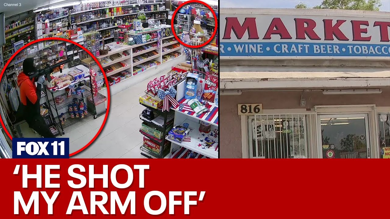 He shot my arm off Store owner shoots would-be robber photo pic