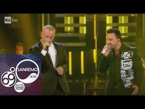 Sanremo 2019 - Eros Ramazzotti e Luis Fonsi cantano "Per le strade una canzone"