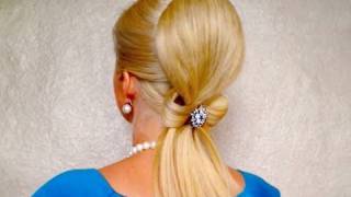 Hair bow wedding updo tutorial Свадебная прическа на длинные волосы