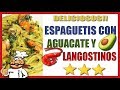 🥑 ESPAGUETIS CON AGUACATE Y LANGOSTINOS 🦐(RECETA FACIL)