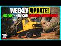 GTA ONLINE WEEKLY UPDATE! 4X MONEY &amp; NEW CAR!