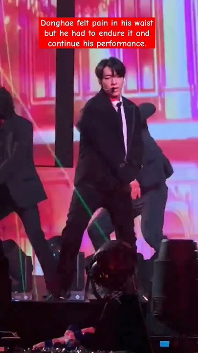 Donghae felt pain in his waist but he had to endure it and continue his performance
