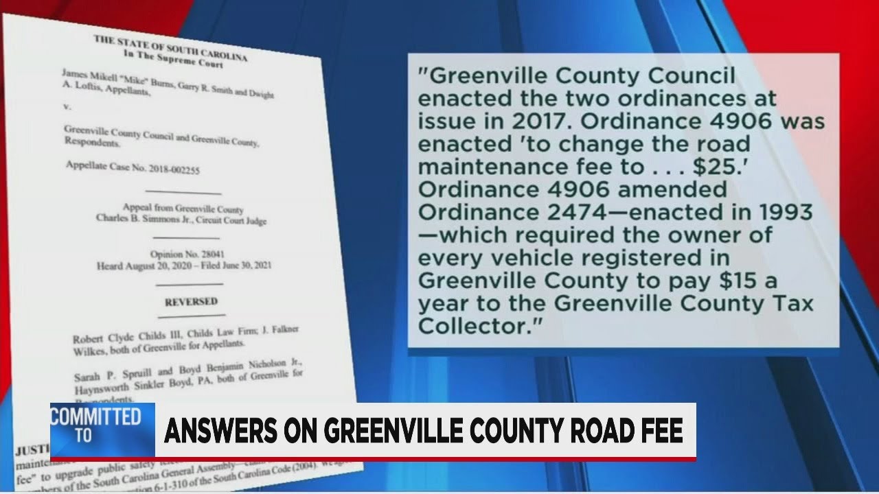 Why Greenville County's road maintenance fee still appears on tax