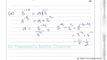 EDEXCEL IAL P1 new Sample Assesment Paper 2018 Q2  Indices