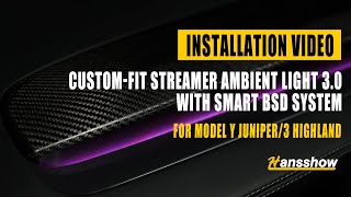 Custom-Fit Streamer Ambient Light 3.0 with Smart BSD System for Model Y Juniper/3 Highland