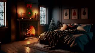 Cozy Winter Ambience with a Fireplace, Snowfall, and Blizzard Sounds for Relaxation and Sleep