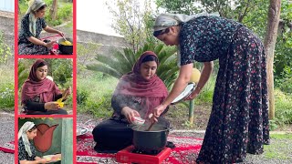 Persian Saffron Rice Pudding | Cooking Sholeh Zard and Sharing with Neighbors | Village Cooking