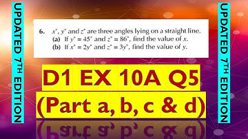 D1 Ex 10A Q5 Part a, b, c and d | Oxford New Syllabus Maths Updated 7th Edition | Book 1 Ch 10