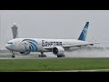 [4K] SUPER WET Departures at Amsterdam Airport Schiphol | B747, B777, B787, A330, A350 & More
