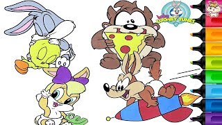 Baby Looney Tunes Coloring Pages Bugs Bunny Lola Tweety Taz Wile E Coyote Rainbow Splash Compilation
