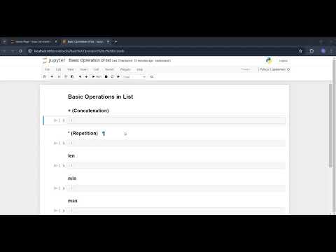 Basic Operations in Lists | length, Concatenation, Repetition, and More in Python