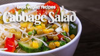 ??Cabbage salad with  tomatoes and cucumbers|?|Best Vegan Recipes?‍??