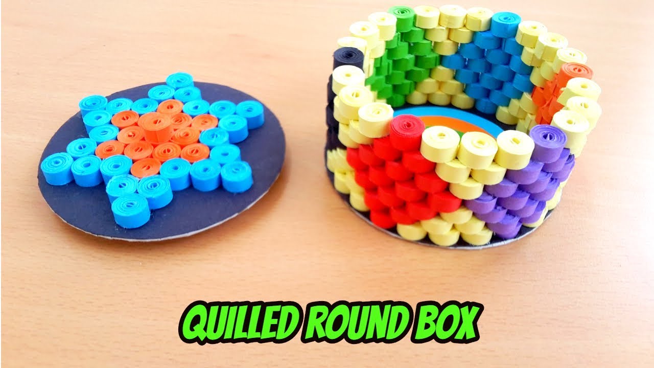 quilled round box with paper quilling strips quilling jewelry box by art life YouTube