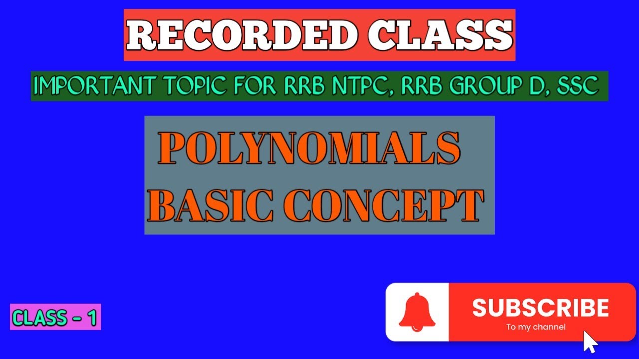 Polynomials | Basic Concept Of Polynomials #rrbntpc #ssc - YouTube