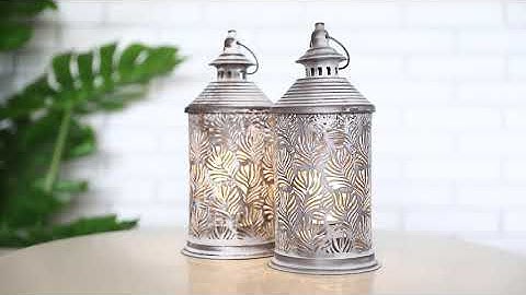 JHY DESIGN Set of 2 Metal Table Lamp Battery Powered 10.5