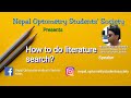 How to do literature search mr gauri shankar shrestha