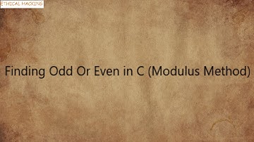 Finding Odd Or Even Using Modulus Operator